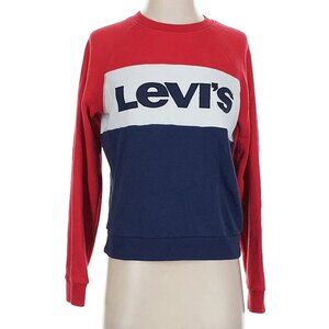 Levi's Bold Vintage Color Block Red & Navy Crewneck Size S